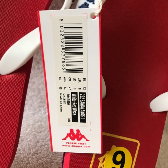 Red Kappa Flip Flops Brand New with Tags - Picture 4 of 6